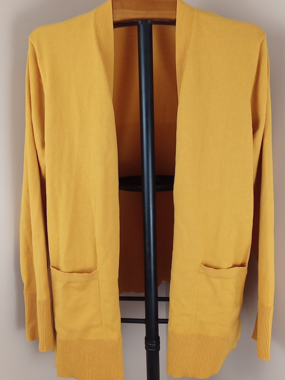 Time and Tru Mustard Open-Front Women's Cardigan